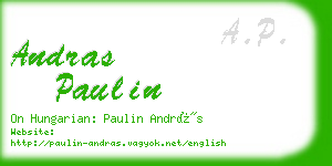 andras paulin business card